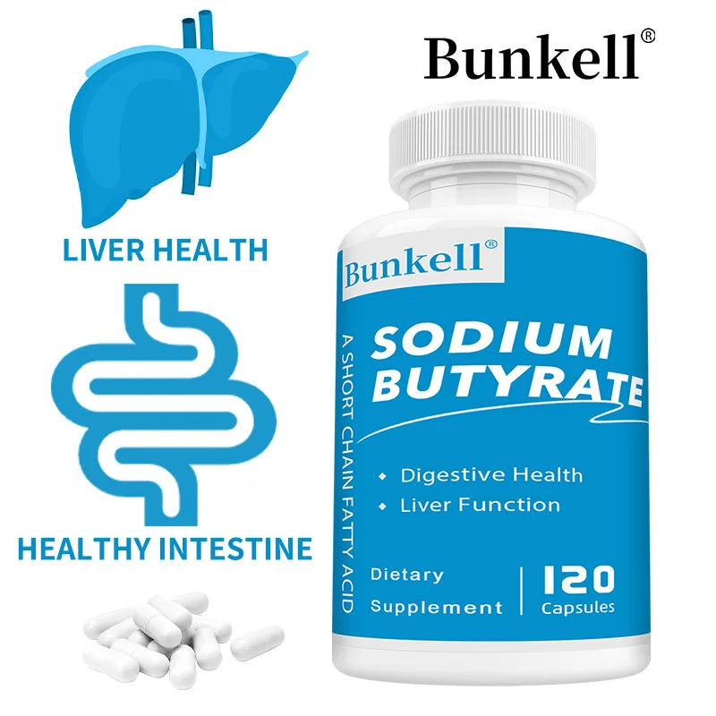 Sodium Butyrate Capsules - Postbiotic for Gut Health, Digestive Support, Bloat, Gas & Constipation Relief, Gut Wellness