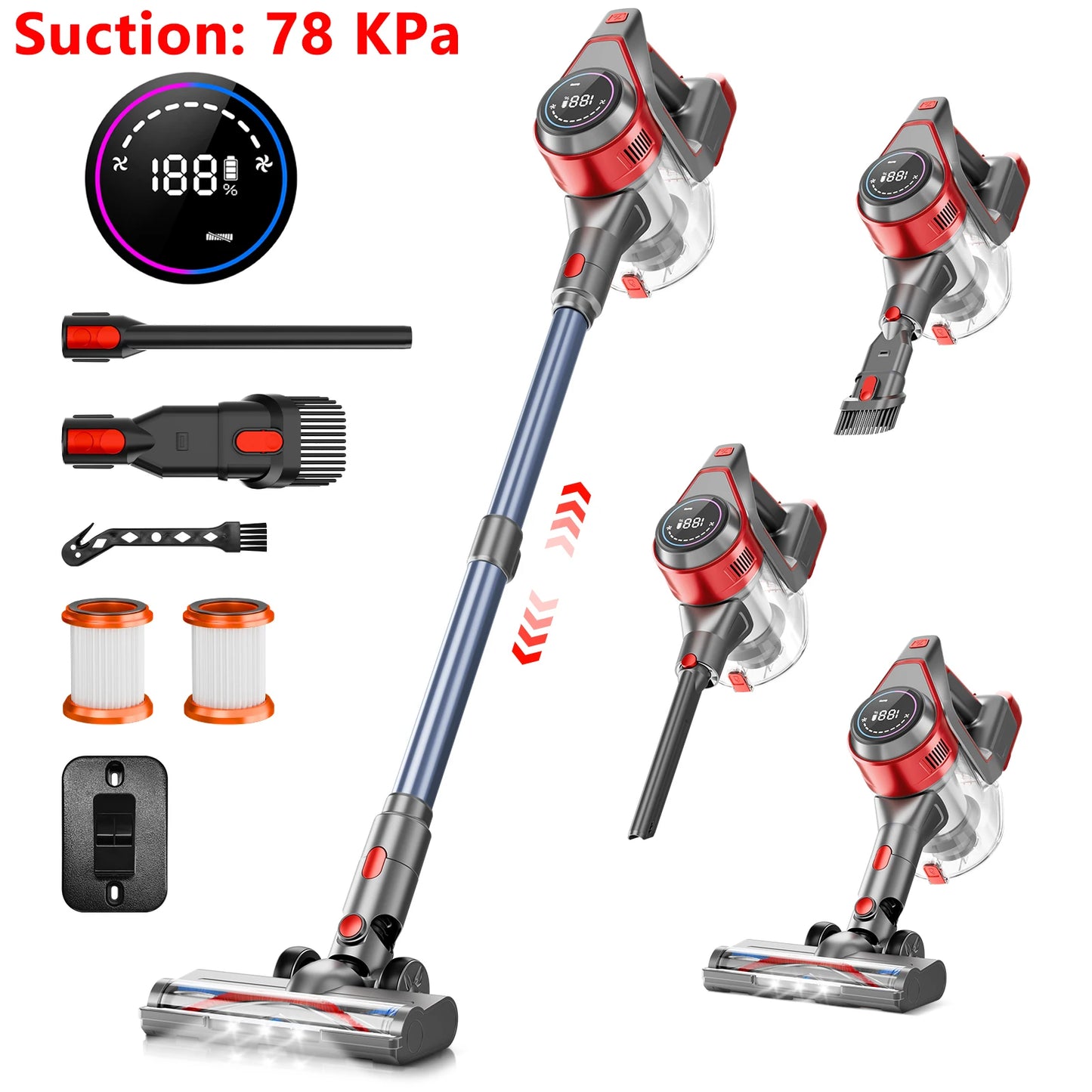 Honki Cordless Vacuum Cleaner Wet and Dry With LED Suction