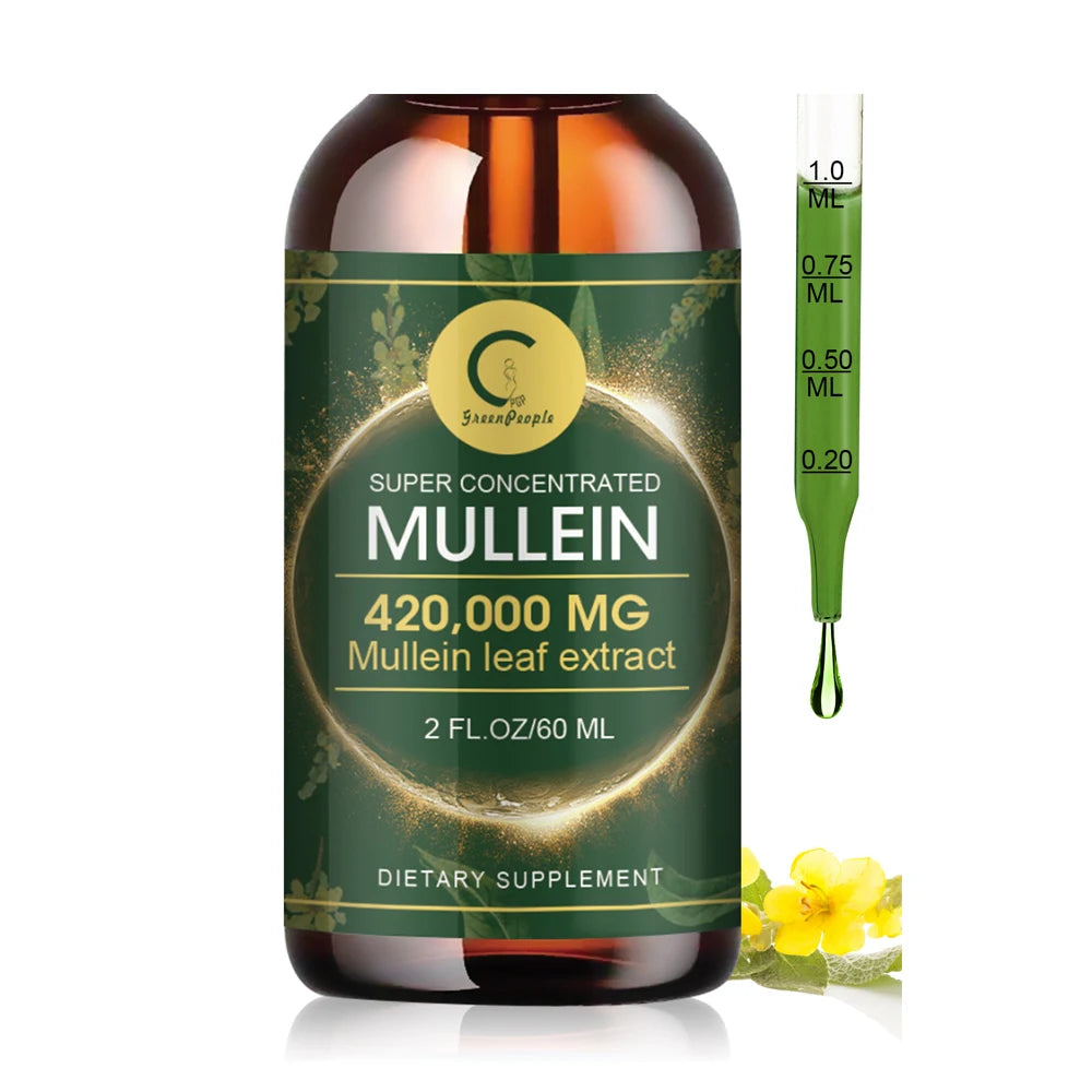 GPGP Greenpeople 60ML Mullein Drops for Lungs Health ,Lung Detox & Cleanse, Support for Respiratory, Immune, Digestive System
