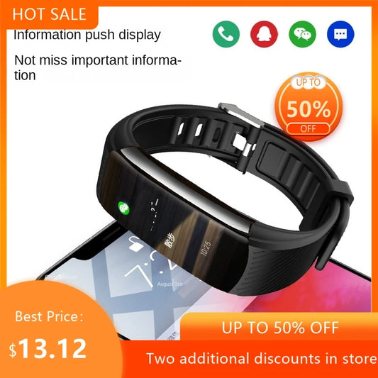 Measuring Body Temperature Blood Pressure Heart Rate Blood Oxygen Sleep Exercise Step Count Health Monitoring Smart Wristband