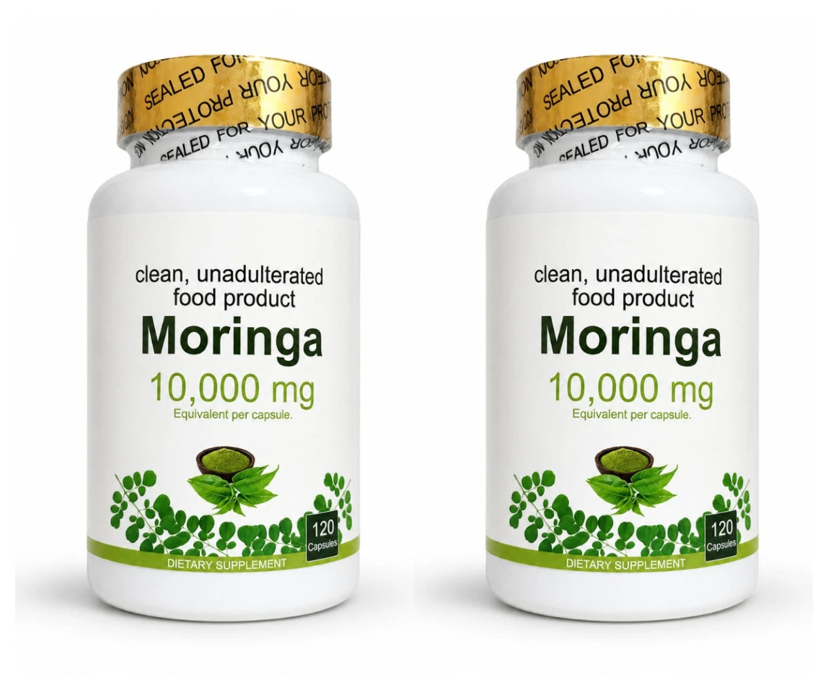 Moringa Capsules120 Count High Potency Moringa Leaf Extract Supplement Supports Energy Vitality Antioxidant & Immune Health