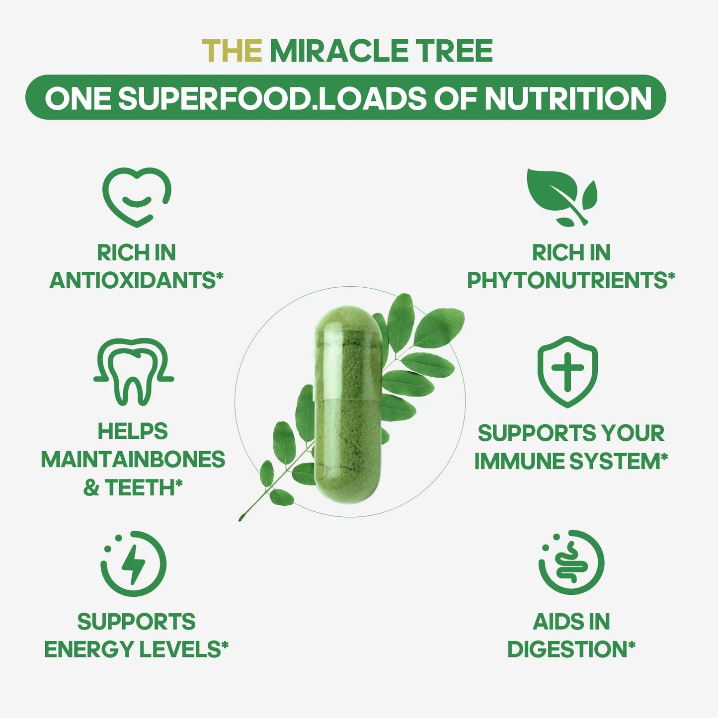 Quit Mood Moringa Powder Capsules 800mg Nutrient Rich Antioxidant