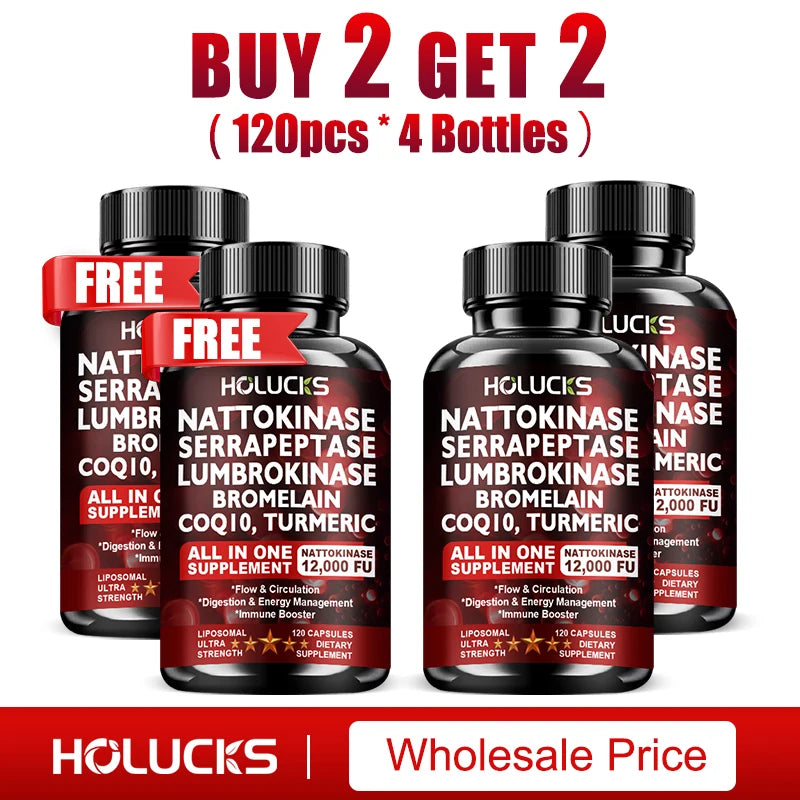 Nattokinase Supplement, with COQ10, for Cardiovascular & Circulatory, Support Heart Health, Vegan & Gluten Free