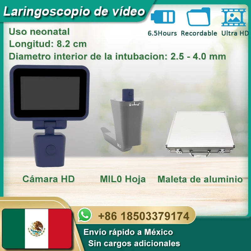 Core-Ray HD Touch Screen Anesthesia Video Laryngoscope With Six Blade Options