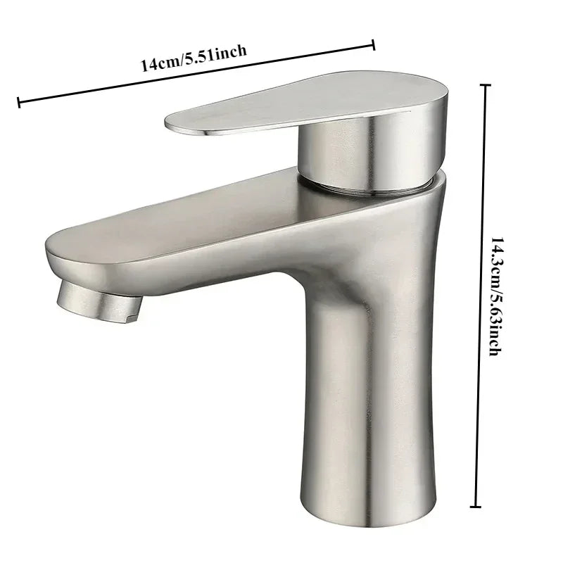 304 stainless steel hot and cold faucet, small waist shape lead-free health faucet, bathroom basin faucet