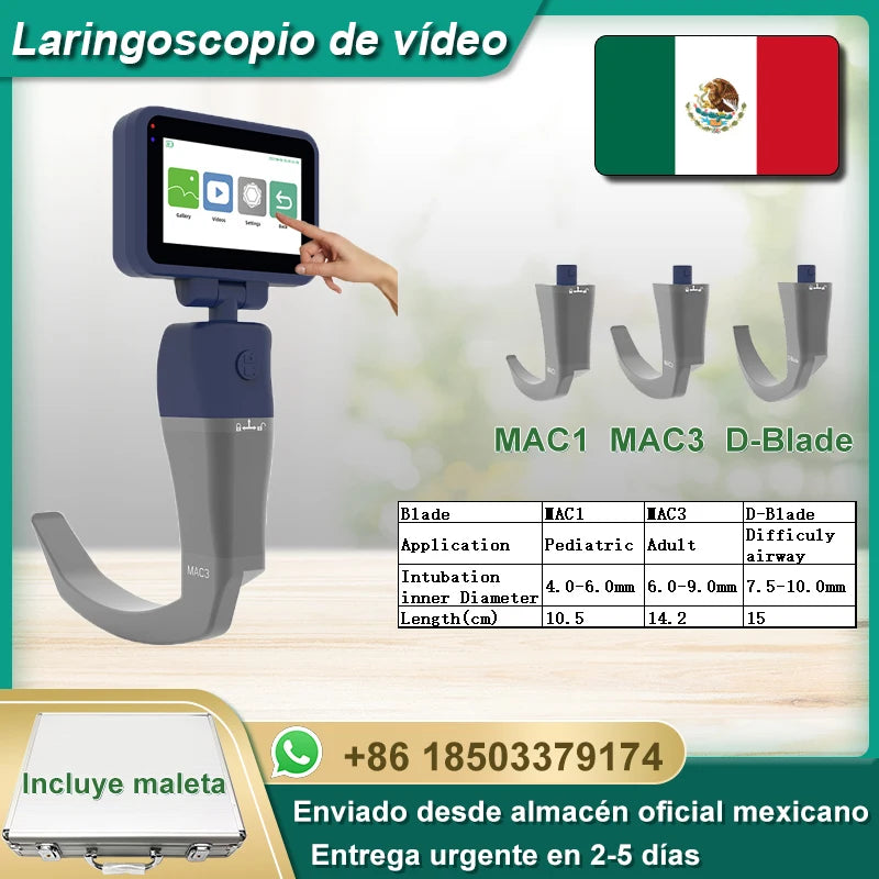 Core-Ray HD Touch Screen Anesthesia Video Laryngoscope With Six Blade Options