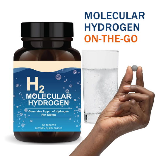 H2 Molecular Hydrogen - Hydrogen Water Tablets with Magnesium - Supports Energy, Brain, & Cognitive Health - 60 Tablet