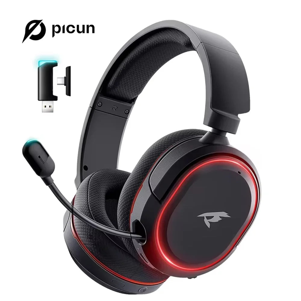 Picun G2 Wireless Gaming Headset 2.4GHz Bluetooth 7.1 Surround ENC Mic