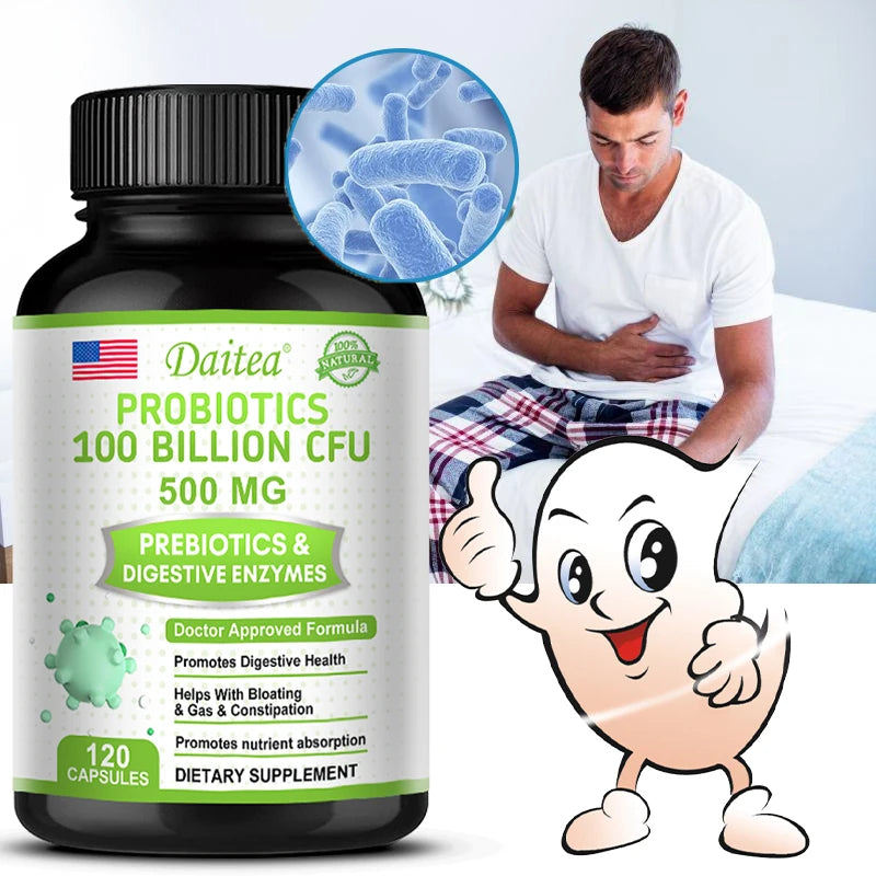 Probiotics 100 Billion CFU with Prebiotics & Digestive Enzymes, Gut Health, Digestion, Bloating Relief & Immune Support