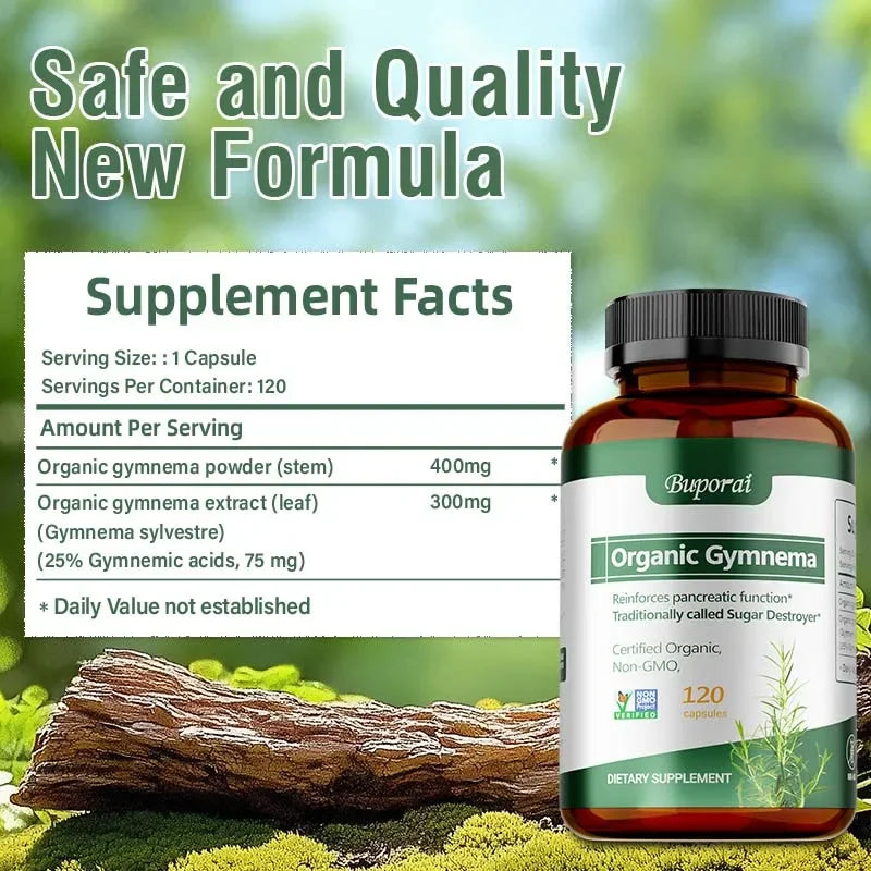 Organic Gymnema - Promotes Intestinal Health and Nutrient Absorption, Strengthens The Immune System, and Boosts Natural Energy