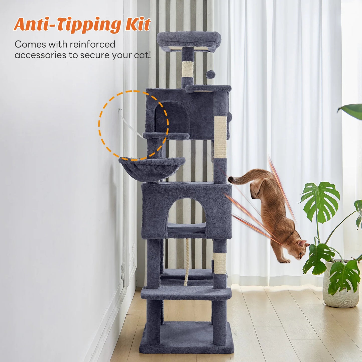 MCQ Cat Tree Tower Multi Level Climbing Sisal Posts Condo