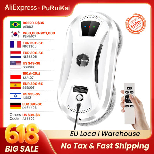 PuRuikai PRK N361 Ultra Thin Window Cleaning Robot Vacuum