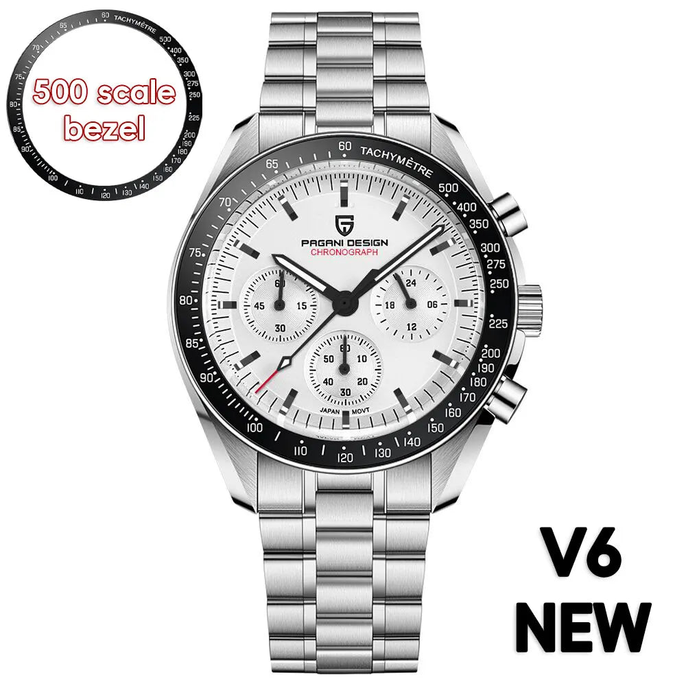 PAGANI DESIGN Luxury Quartz Chronograph Watch With Auto Date Sapphire