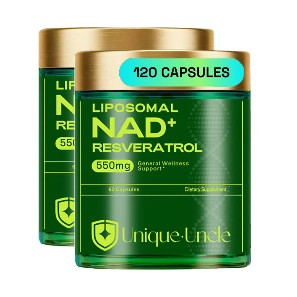 550mg ADVANCED NAD+ Resveratrol - Liposomal NAD Supplement with Resveratrol Support Skin Health and Overall Energy - 60 Capsules