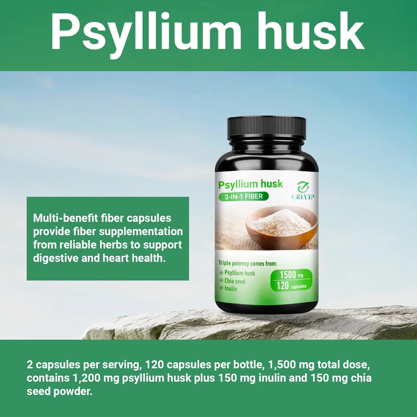 Psyllium Husk - Good for Intestinal Health, Improve Digestion and Reduce Bloating,Improve Metabolism - Natural Soluble Fiber