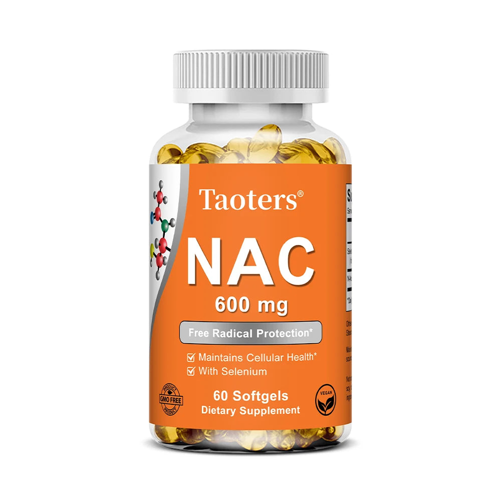 NAC N-Acetyl Cysteine Capsules Immune, Respiratory Health Antioxidant Supplements Non-GMO, Gluten-Free