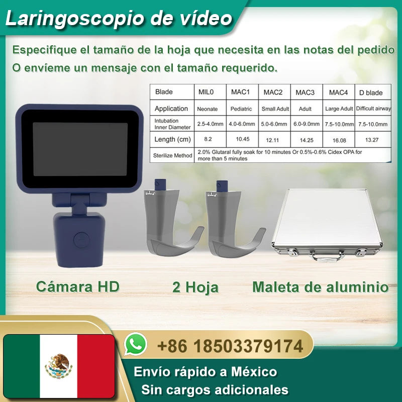 Core-Ray HD Touch Screen Anesthesia Video Laryngoscope With Six Blade Options