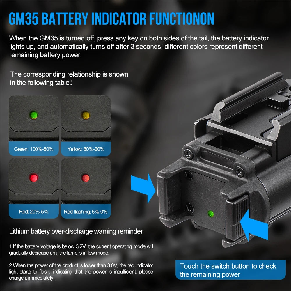 TrustFire GM35 Tactical LED Flashlight for Handgun Rail 1350 Lumens