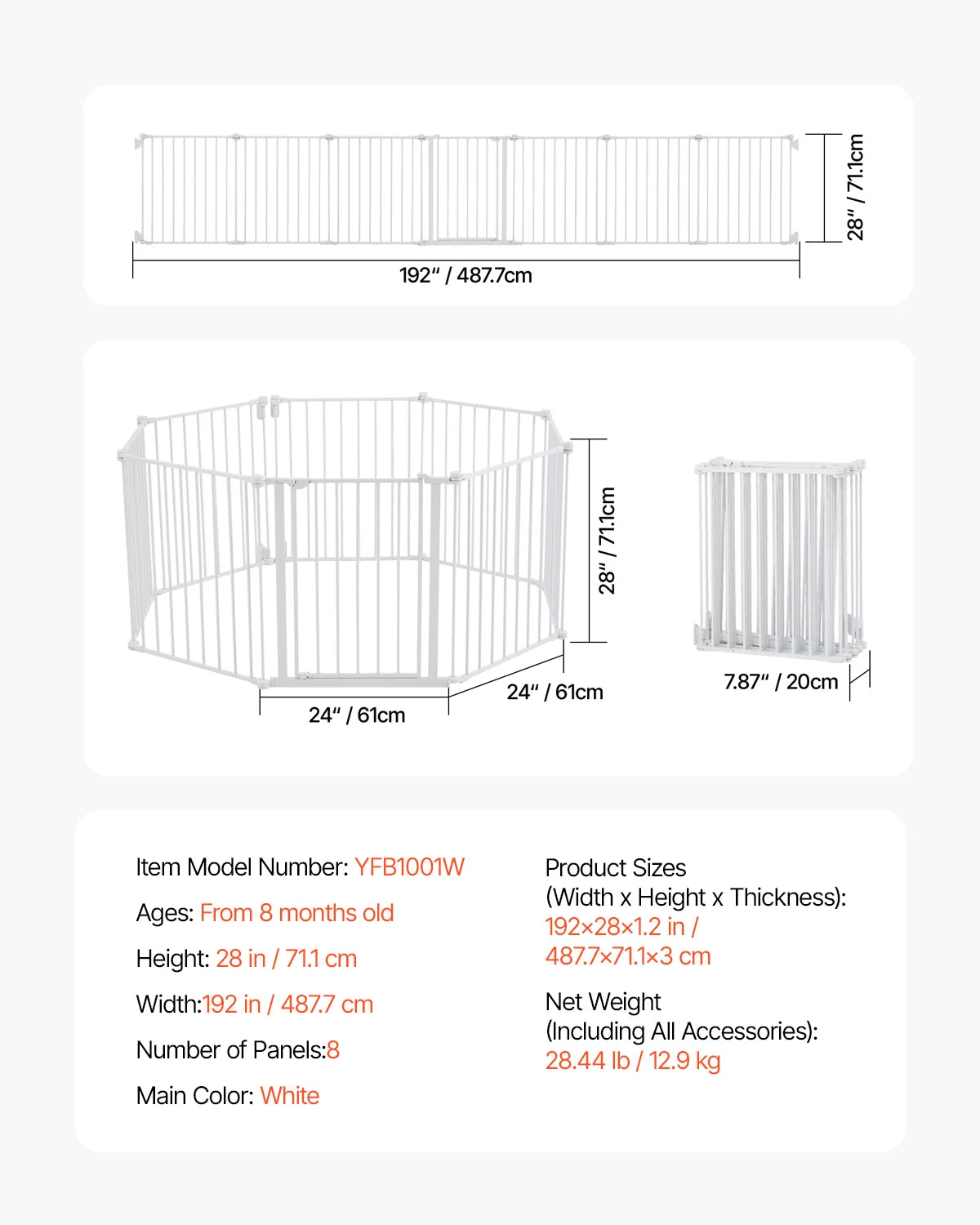 SucceBuy Baby Gate Walk-Through Pressure Mount for Pets and Kids
