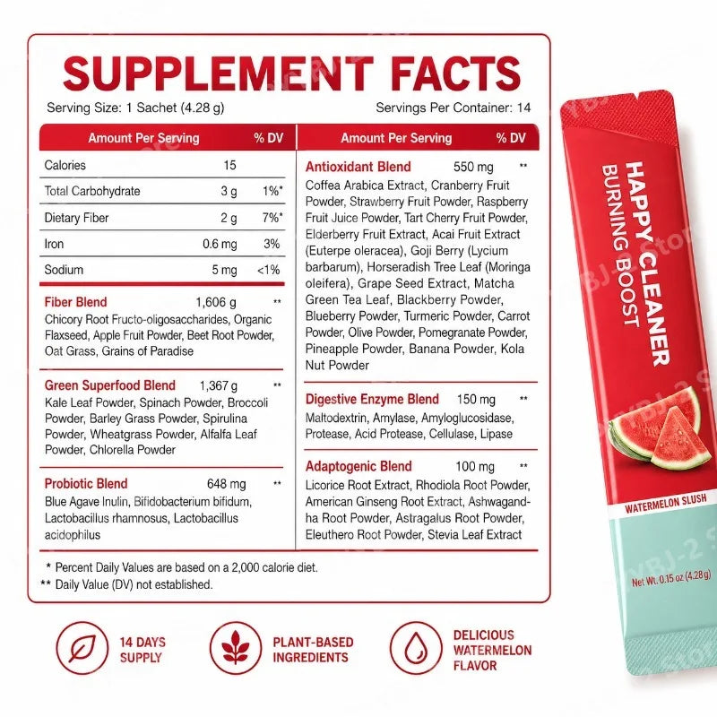 Electrolyte Powder Watermelon/Strawberry Flavor with Probiotics & Digestive Enzyme Maintain Digestive Health and Reduce Bloating
