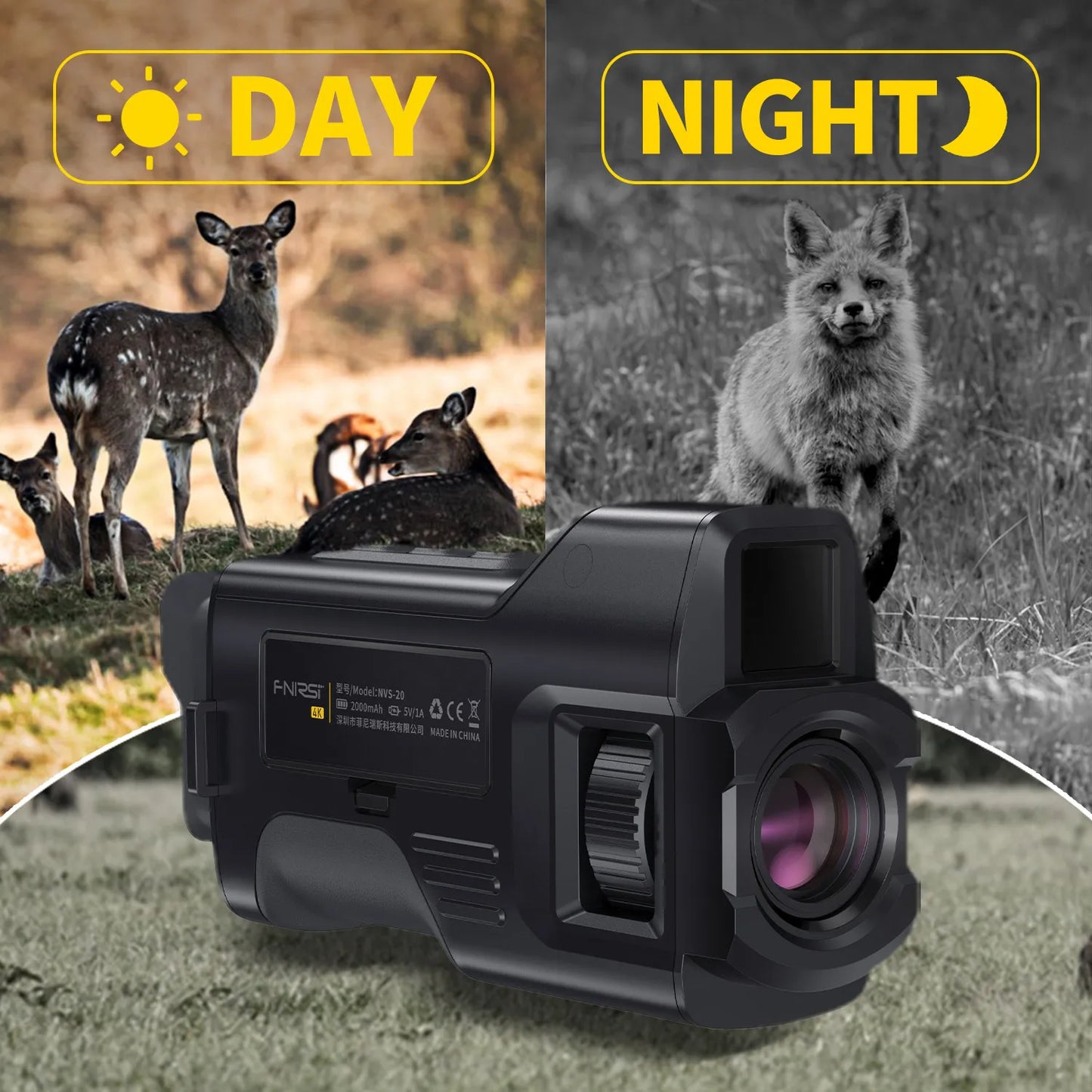 FNIRSI NVS20 4K HD Night Vision Monocular With 6X Digital Zoom