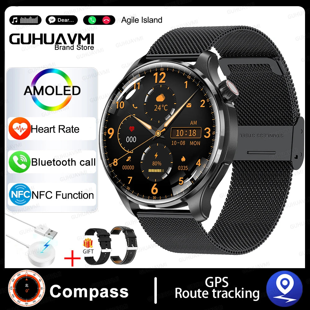 2026New NFC Luxury Smart Watches Bluetooth Call Voice Assistant Women Watch Health Monitor Sports Smartwatch Men For Android IOS