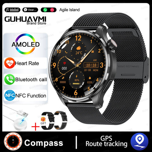 2026New NFC Luxury Smart Watches Bluetooth Call Voice Assistant Women Watch Health Monitor Sports Smartwatch Men For Android IOS