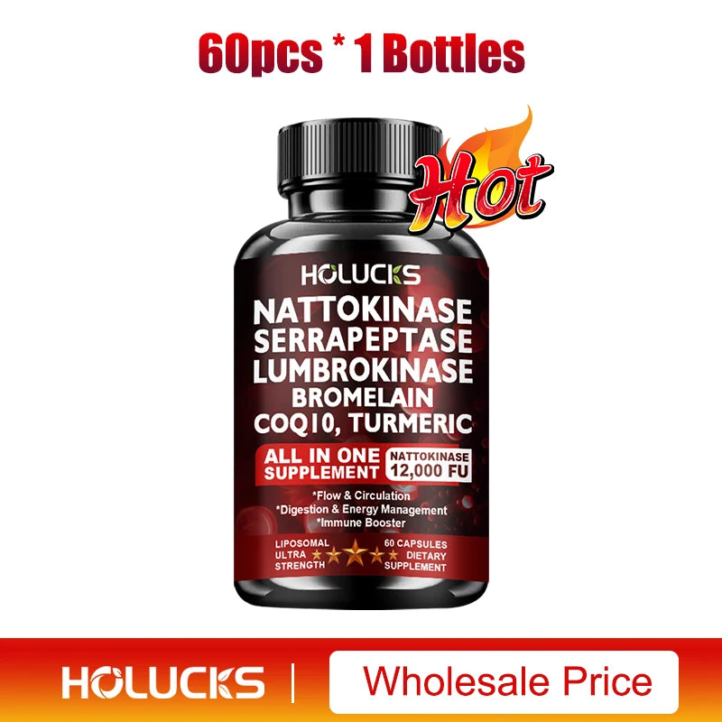 Nattokinase Supplement, Support Cardiovascular and Circulatory Health, Maintains Blood Pressure Balance