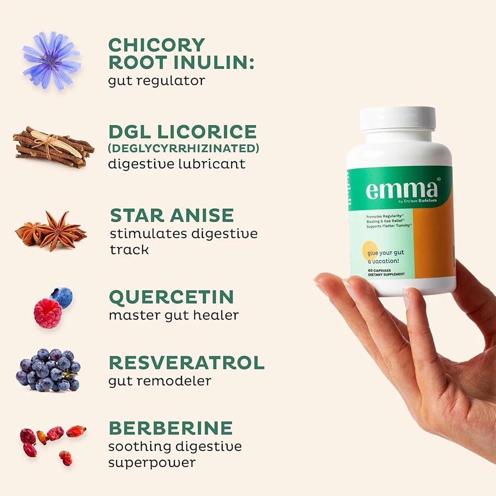 Gut Health & Colon Cleanse Supplement - Relief from Gas and Bloating, Repairs Leaky Gut with Magnesium, Berberine, Vitamin D