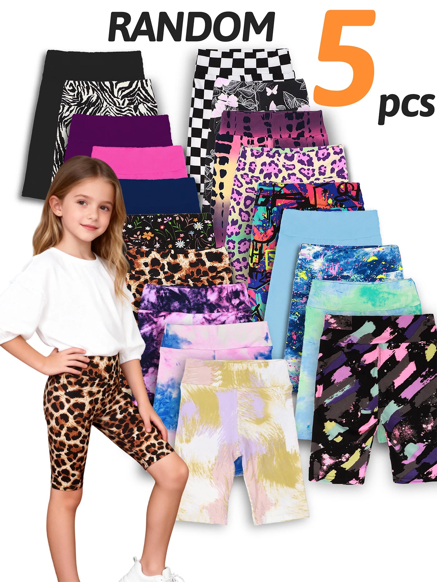 Girls Yoga Band Soft Stretch Bermuda Shorts High Waist Leggings