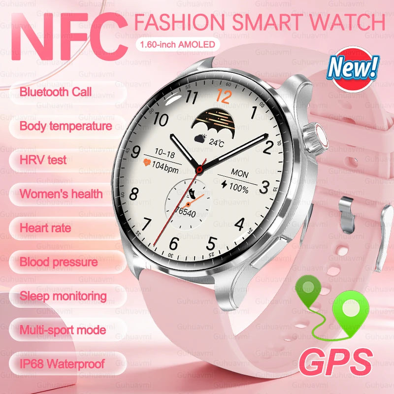 2026New NFC Luxury Smart Watches Bluetooth Call Voice Assistant Women Watch Health Monitor Sports Smartwatch Men For Android IOS