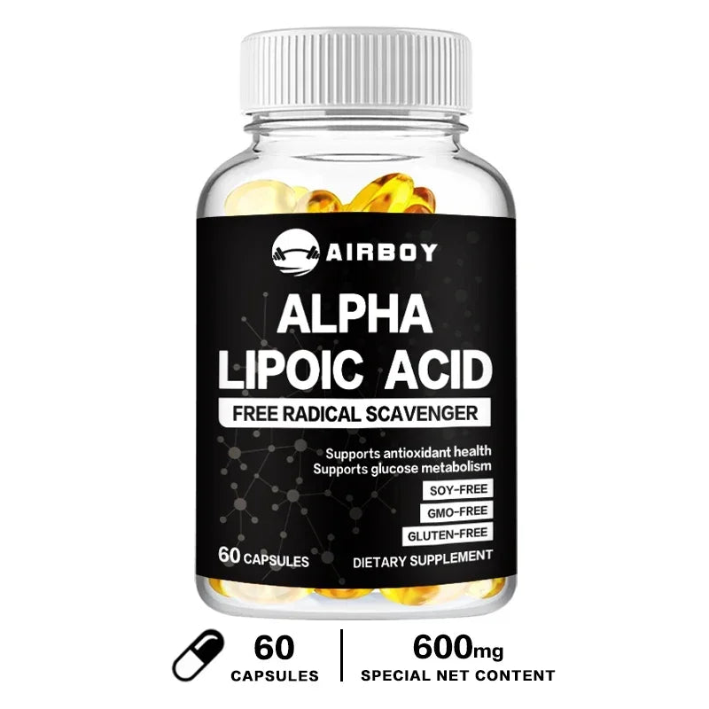Alpha Lipoic Acid Softgels - Supports Nervous System Health, Powerful Antioxidant, Promotes Metabolism, Healthy Aging