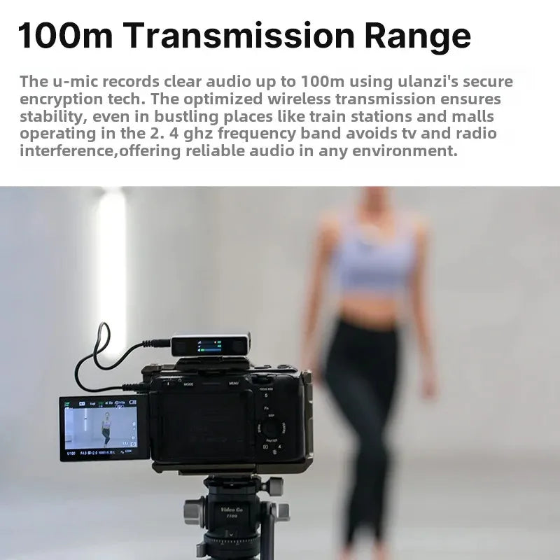 Ulanzi U Mic AM18 2.4G Wireless Stereo Microphone For DSLR IOS Android PC