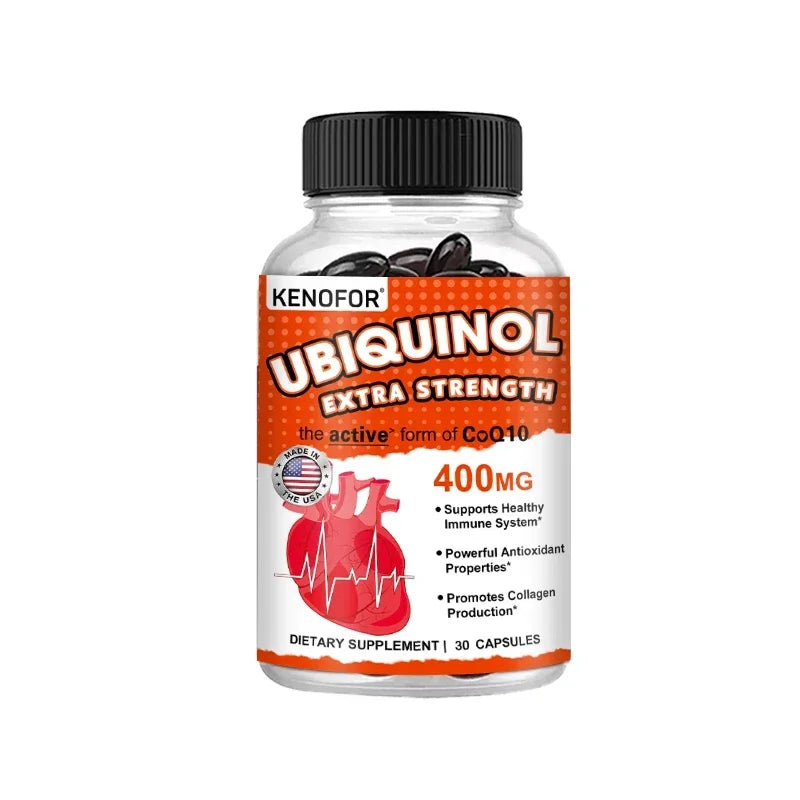 Coenzyme Q10 Supplement Capsules 400mg, Ultra High Absorption CoQ10, Antioxidant Support for Brain, Heart, & Energy Health
