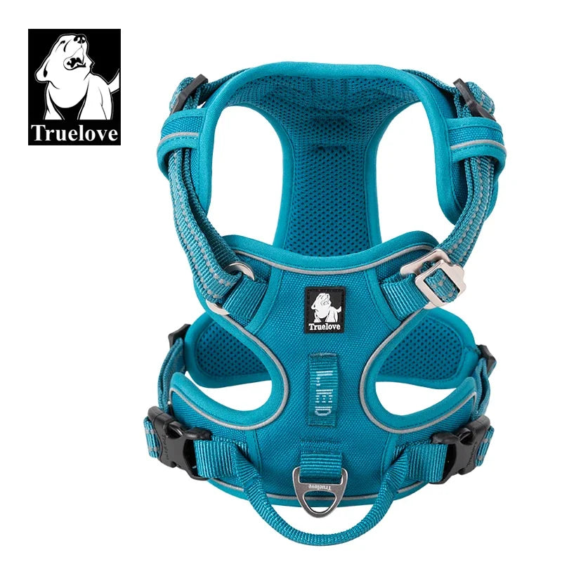 TRUELOVE Reflective Nylon Dog Harness No Pull Adjustable All Breeds