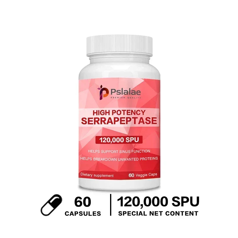 High Potency Serratiopeptidase Capsules - Supports Sinus Health and Airway Function ,and Improves Immunity Supplement