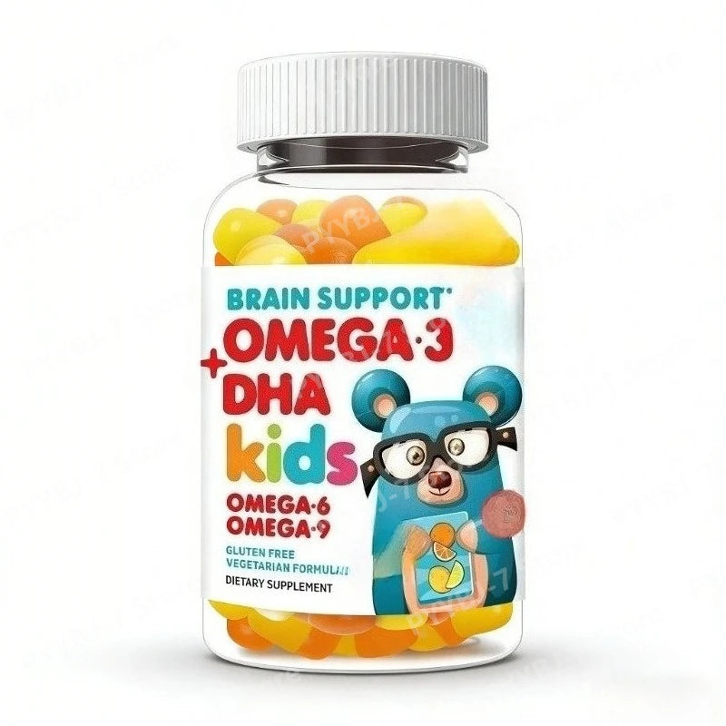Omega 3 Kids Gummies Vegan for Kids with No Fish Oil Vitamins for Brain Heart Health Gluten Free Daily Health Supplements