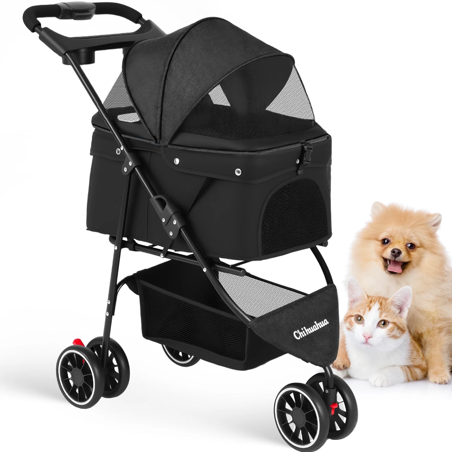 CHIHUAHUA Foldable Pet Stroller For Cats And Small Dogs Portable
