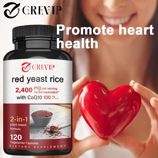 Red Yeast Rice Capsules - Benefits Cardiovascular Blood Circulation, Heart Health and Energy ProductionSupplements