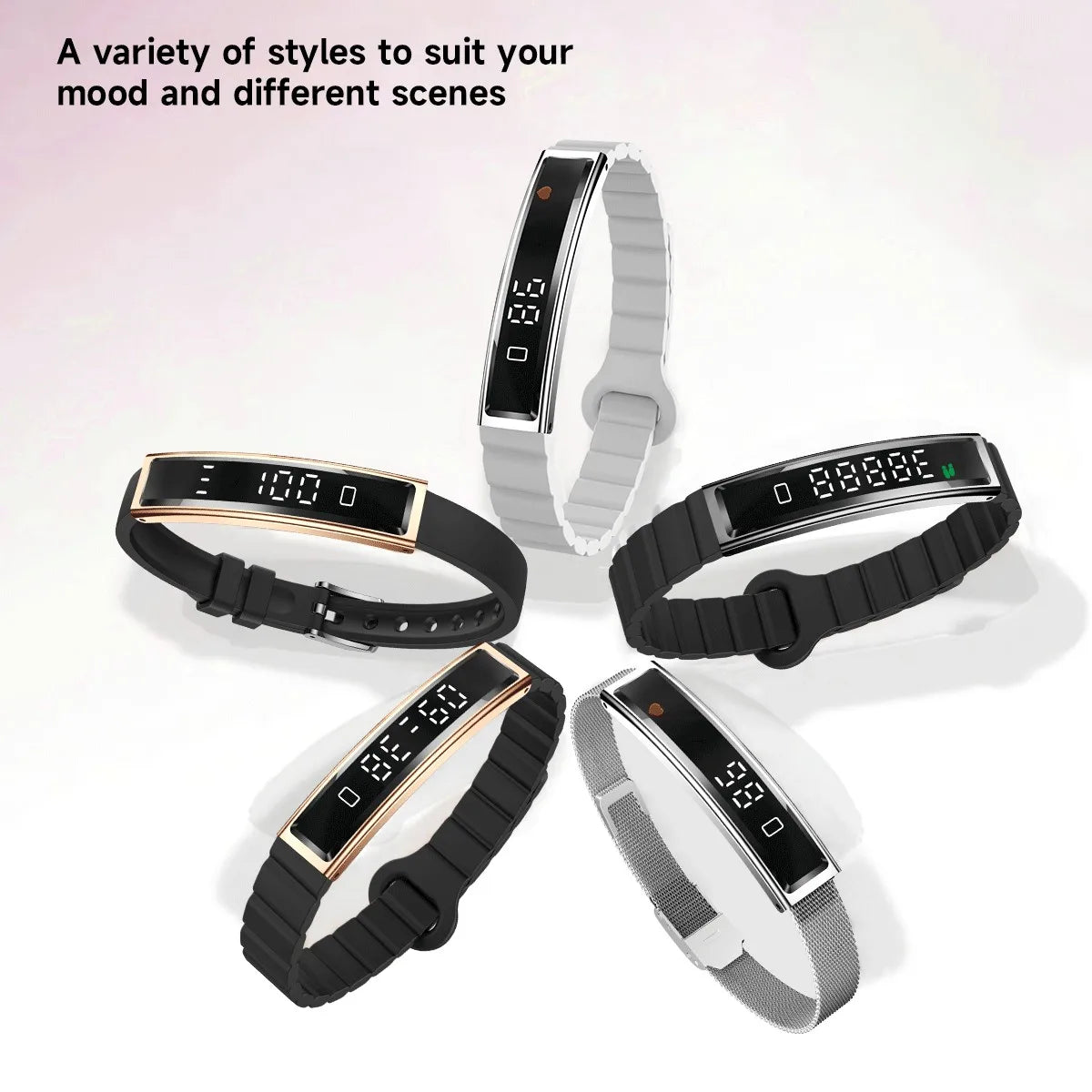 Fashion B3 Lady Smart Bracelet Health Heart Rate Sleep Pressure Monitoring Light Touch Sports Fitness Tracker Wristwatch Women