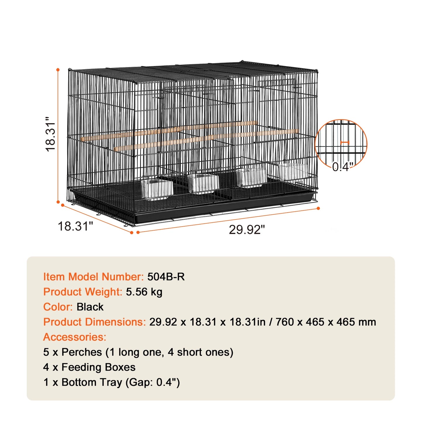 Small Bird Cage With Divider And Handle For Travel