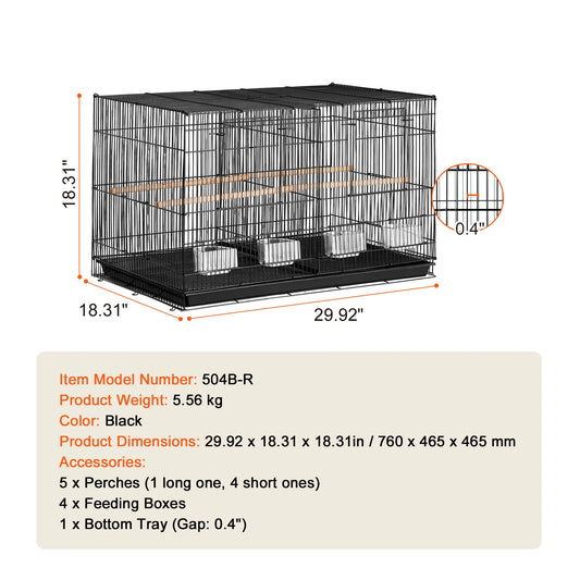 Small Bird Cage With Divider And Handle For Travel