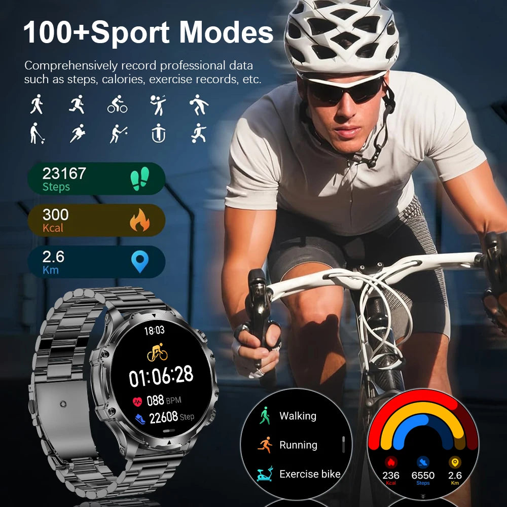 MEVADEN 1.8" Large Screen Smart Watch Bluetooth Call Flashlight 700mAh Outdoor Sports Health Monitor Smartwatch for Android IOS