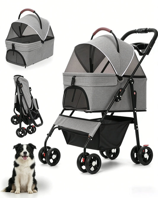 Cabusatly 2in1 Pet Stroller For Small Dogs And Cats