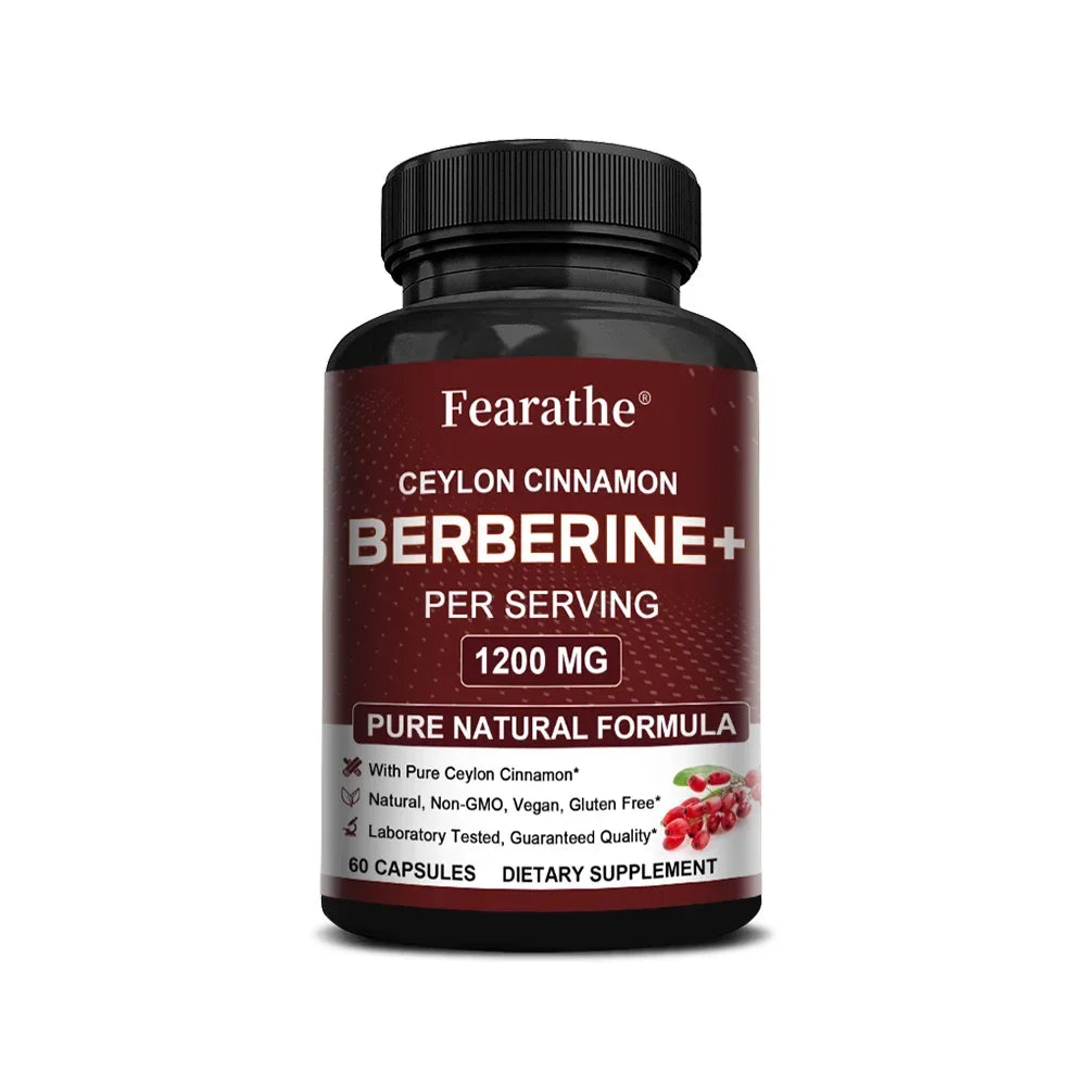 Berberine HCI & Ceylon Cinnamon Capsules, Support Cardiovascular, Gastrointestinal, Liver, Immune Health & Metabolic Balance