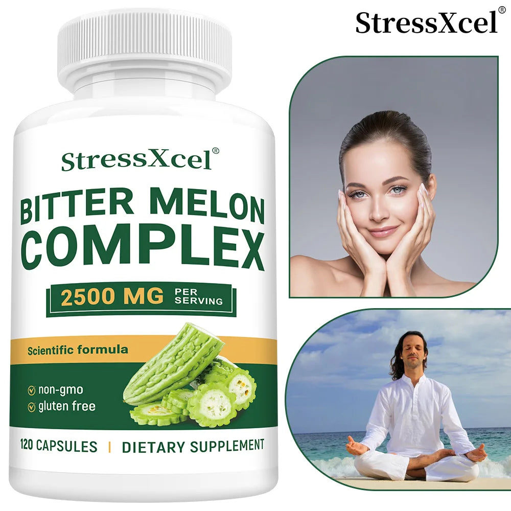 Bitter Melon Extract 2500mg Capsules, Supports Blood Sugar Balance, Metabolism, Digestion, Metabolism, Skin Health & Detox