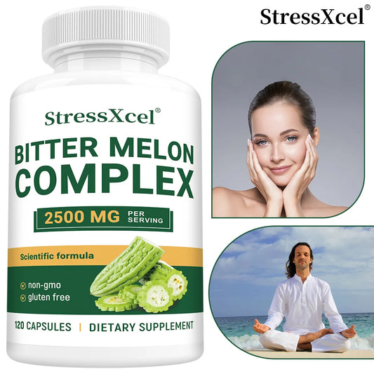 Bitter Melon Extract 2500mg Capsules, Supports Blood Sugar Balance, Metabolism, Digestion, Metabolism, Skin Health & Detox