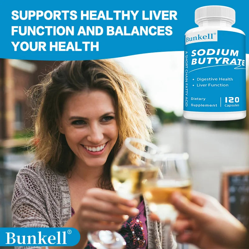 Sodium Butyrate Capsules - Postbiotic for Gut Health, Digestive Support, Bloat, Gas & Constipation Relief, Gut Wellness