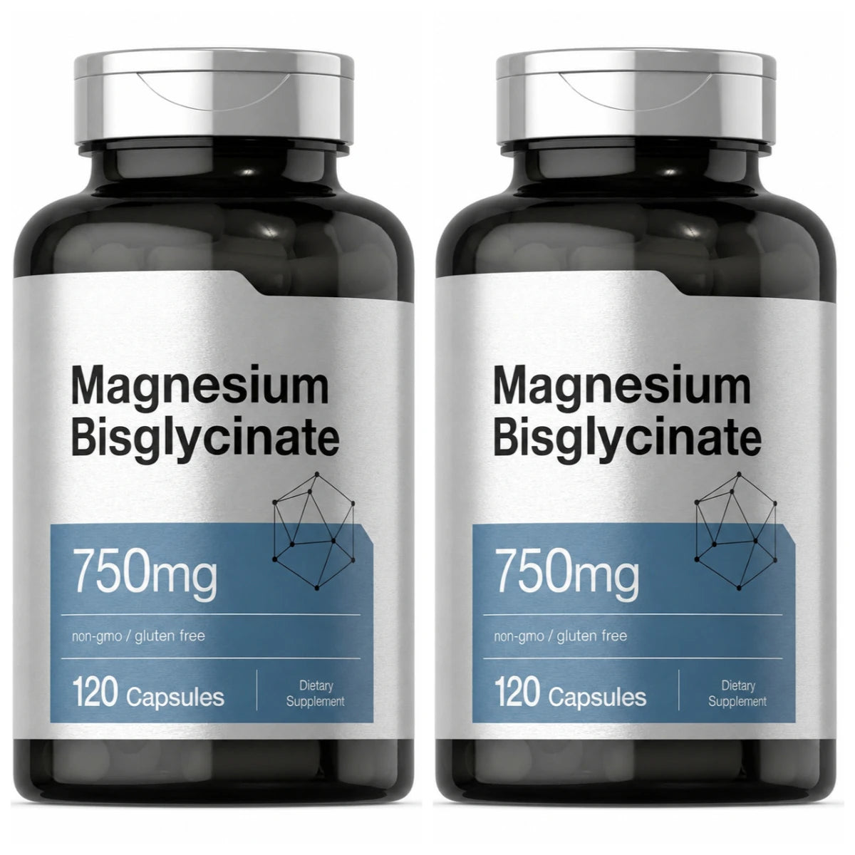Magnesium Bisglycinate 750mg Capsules Supports Relaxation Muscle Comfort Bone Health 120 Capsules Non GMO Gluten Free