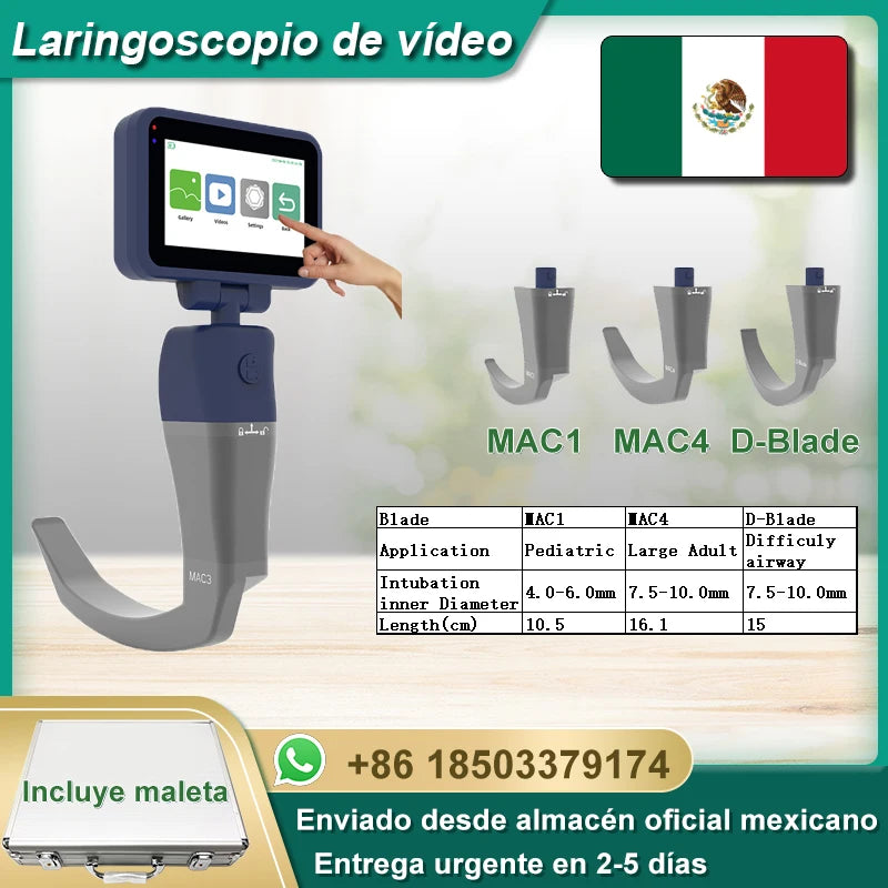 Core-Ray HD Touch Screen Anesthesia Video Laryngoscope With Six Blade Options